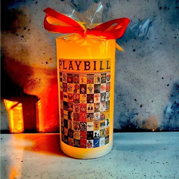NWT. Playbill Broadway Musical Theater Flameless Candle - Picture 1 of 7